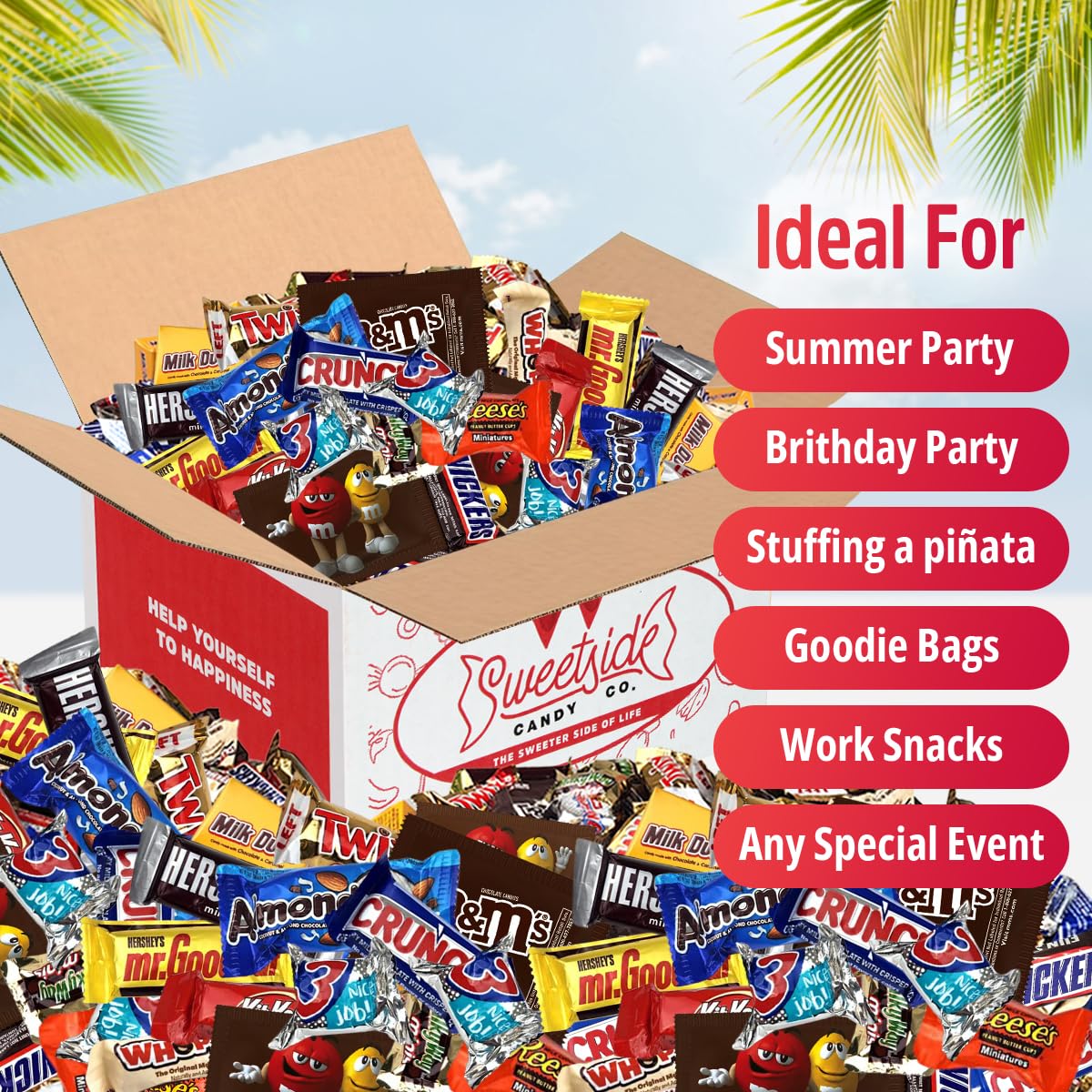5 Lb Assorted Bulk Chocolate Candy Mix - Fun Size, Holiday, Office Assortment