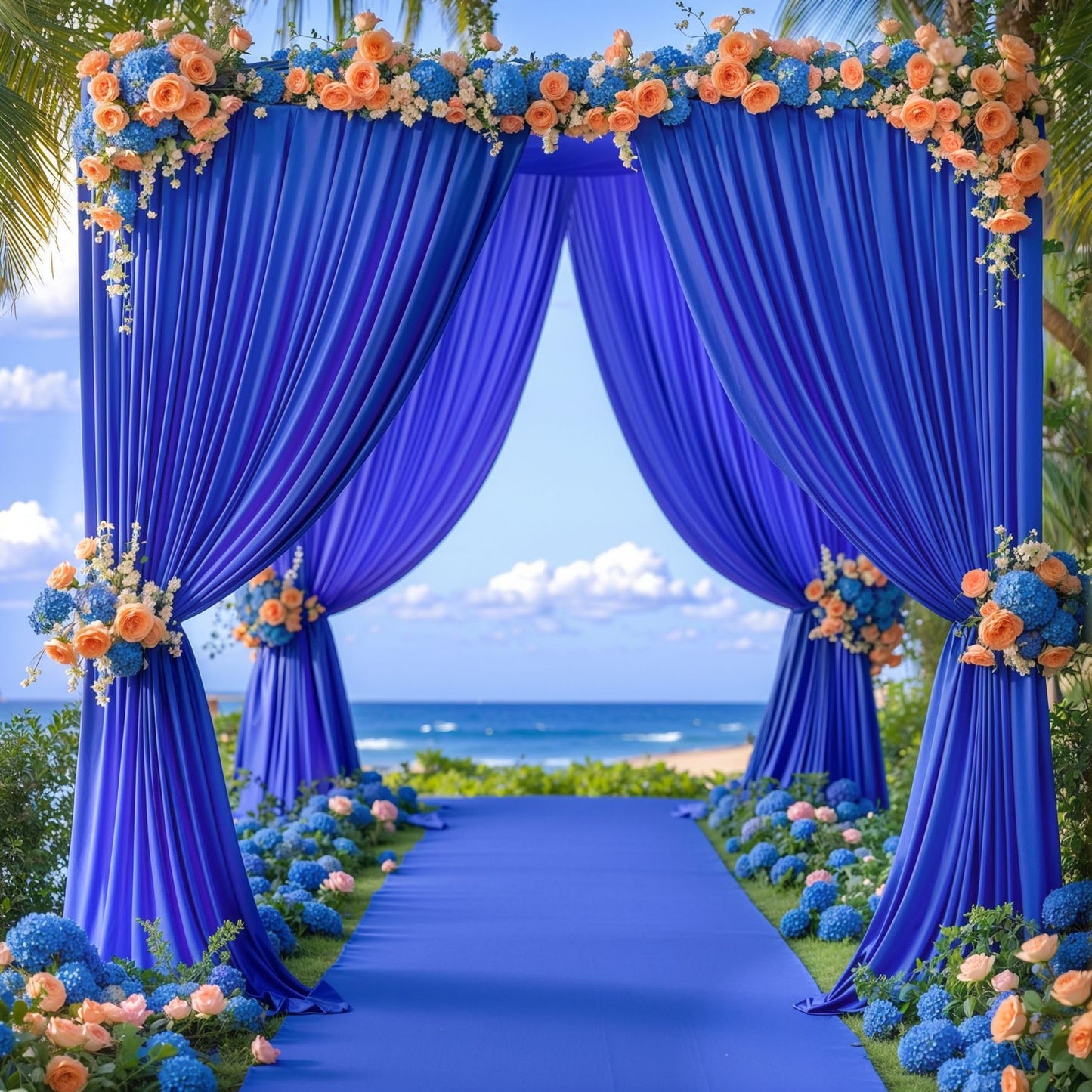 8 x 10ft Royal Blue Backdrop Curtains for Graduation Photo Backdrop Drapes Wrinkle Free Polyester Curtain Panels Soft Fabric Back Drop for Wedding Birthday Party Anniversary Event Retirement, 2 Panels