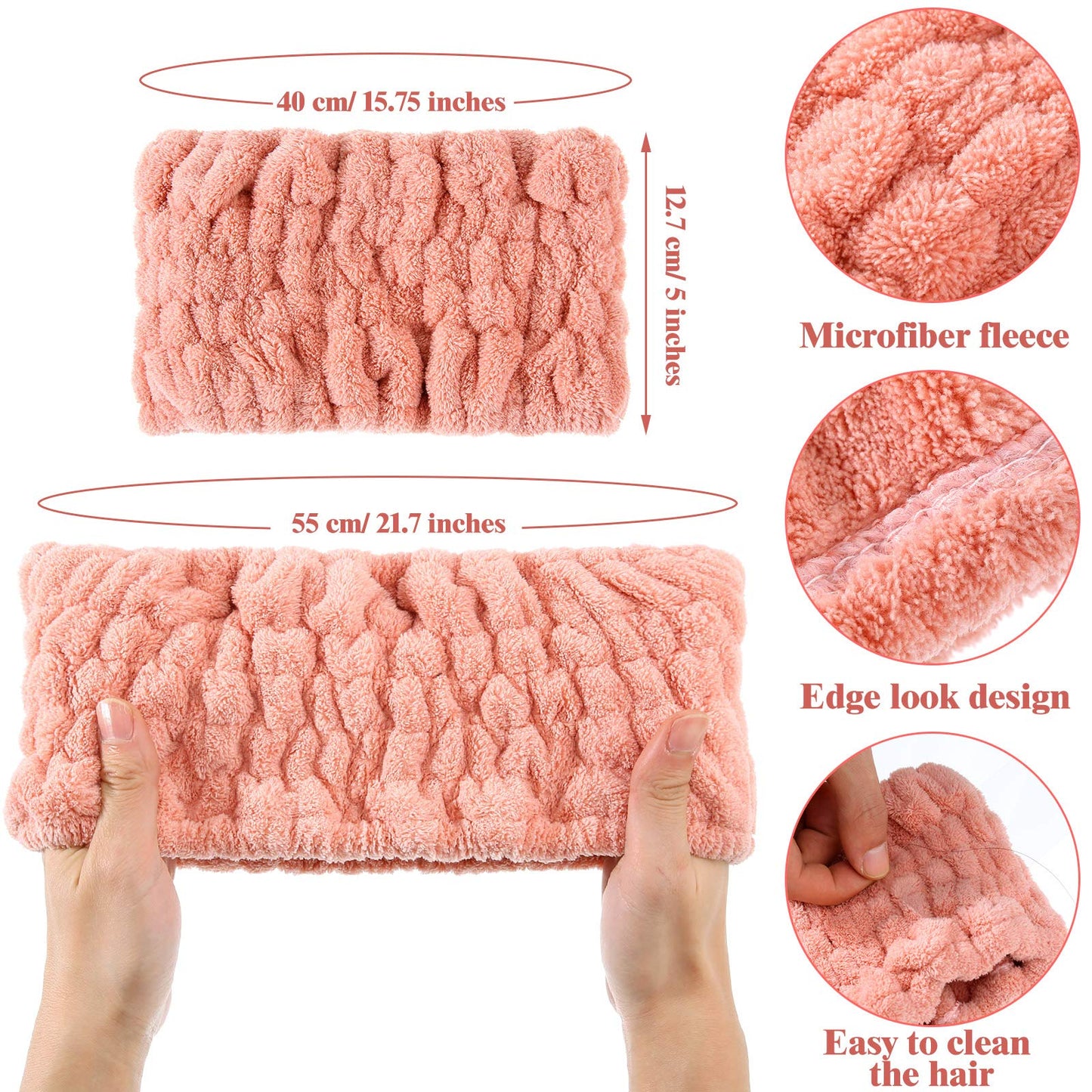 WILLBOND 6 Pieces Extra Wide Band 5 Inch Spa Facial Microfiber Headband Elastic Makeup Headbands Hair Accessories for Thick and Curly Hair, 6 Colors