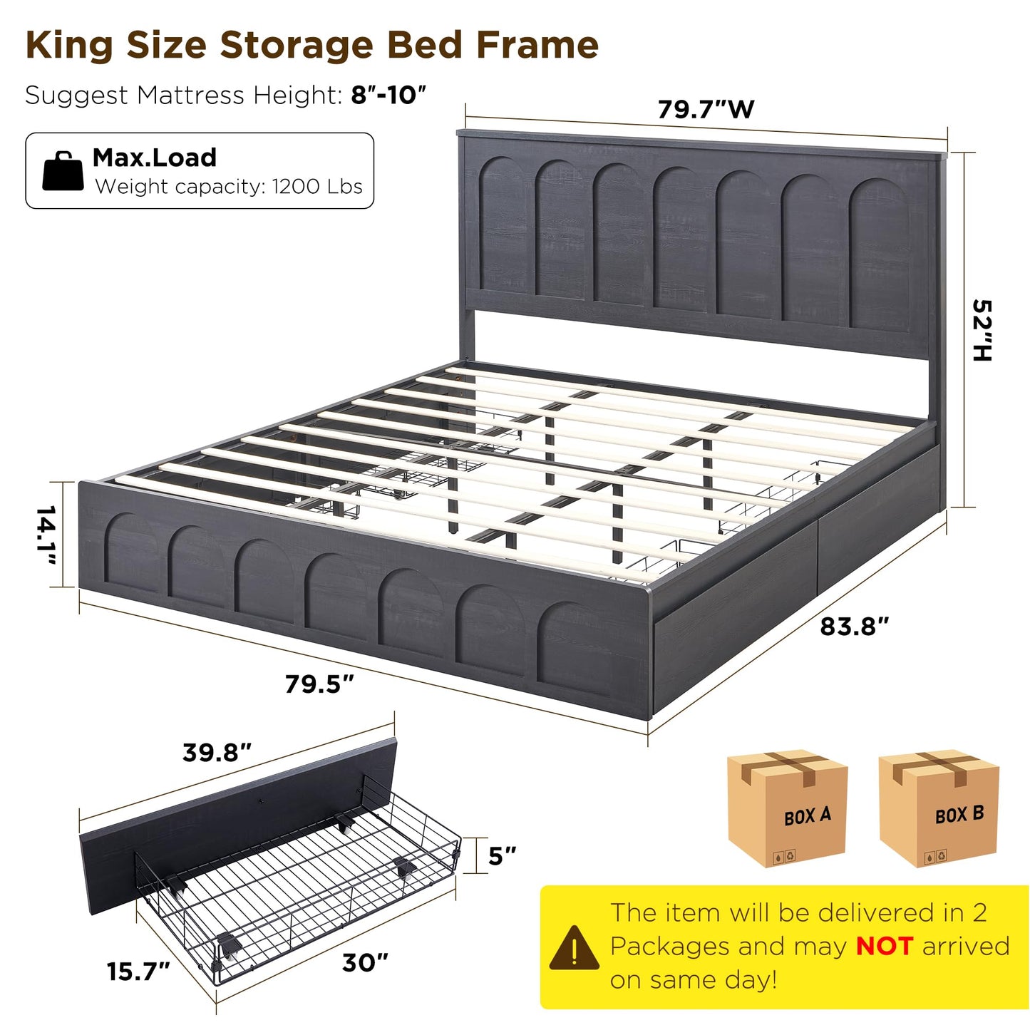 ACCOHOHO King Size Bed Frame