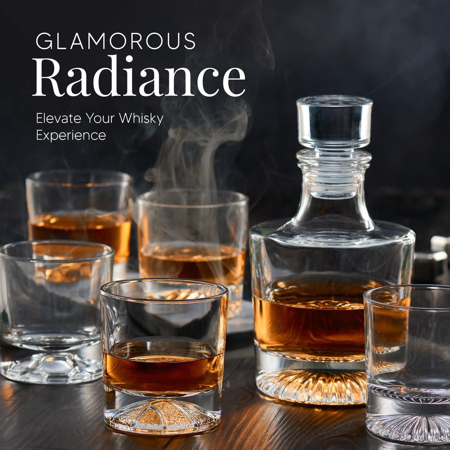 Whiskey Decanter Gift Set for Men - Scotch, Brandy, Cognac, Liquor Decanter 750ml (Pyramide Decanter)