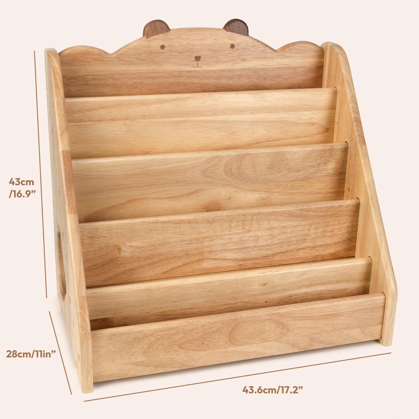 Woodtoe Montessori Bookshelf for Kids, Natural Wood Bookcase with Chalkboard & Storage, Kid Magazine Rack Book Display Organizer, Classroom Bookshelves Kids Furniture Birthday for Boys Girls 3+