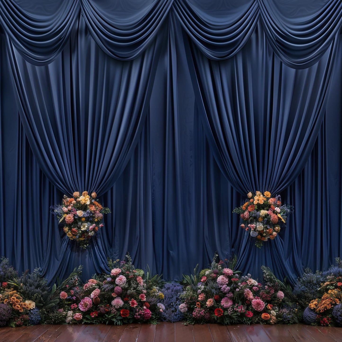 20ft x 10ft Wrinkle Free Navy Blue Wedding Backdrop Curtains for Party Bridal Shower Reception Decorations Navy Blue Fabric Curtain Backdrops Drapes for Photography Baby Shower Birthday Background
