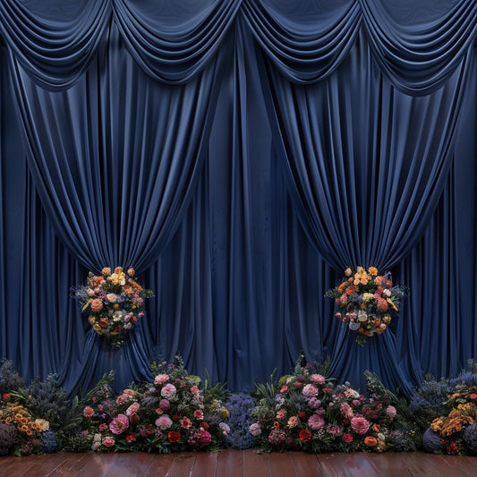 20ft x 10ft Wrinkle Free Navy Blue Wedding Backdrop Curtains for Party Bridal Shower Reception Decorations Navy Blue Fabric Curtain Backdrops Drapes for Photography Baby Shower Birthday Background