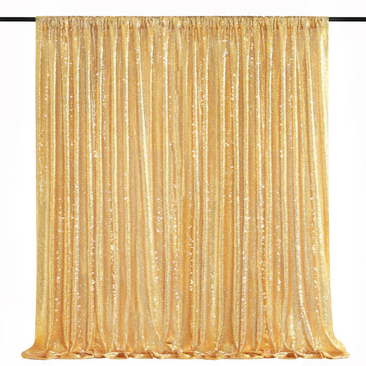 8ft x 8ft Gold Sequin Backdrop Curtain Glitter Photo Booth Backdrop for Wedding Birthday Baby Shower Event Decor