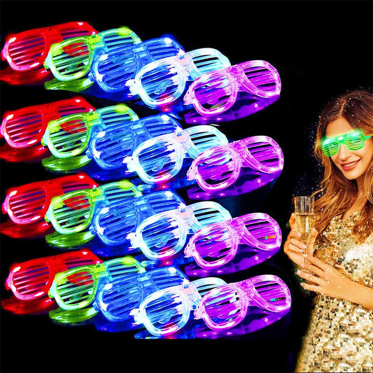 20 Pack LED Glasses Party Favors Light Up Glasses, Glow In The Dark Party Supplies Accessories for Kids Adult, Glasses Neon Sunglasses Birthday Wedding Pool Helloween Back to School Party Favors