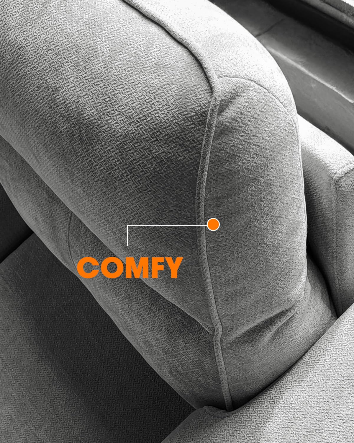71.25" Modern Couches for Living Room, Deep Seat Sofa with 8” Cushion, Comfy 2-Seater Chenille Loveseat with Convertible Armrest, Removable Sofa Cover, High Leg(Light Gray)
