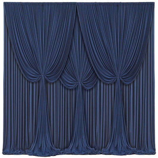4 Panels Navy Blue Backdrop Curtains for Wedding Party Wrinkle Free Backdrops Curtain Drapes Fabric Decorations Photo Back Drop Cloth for Baby Shower Photography Stage Reception 20ft(W) x 12ft(H)