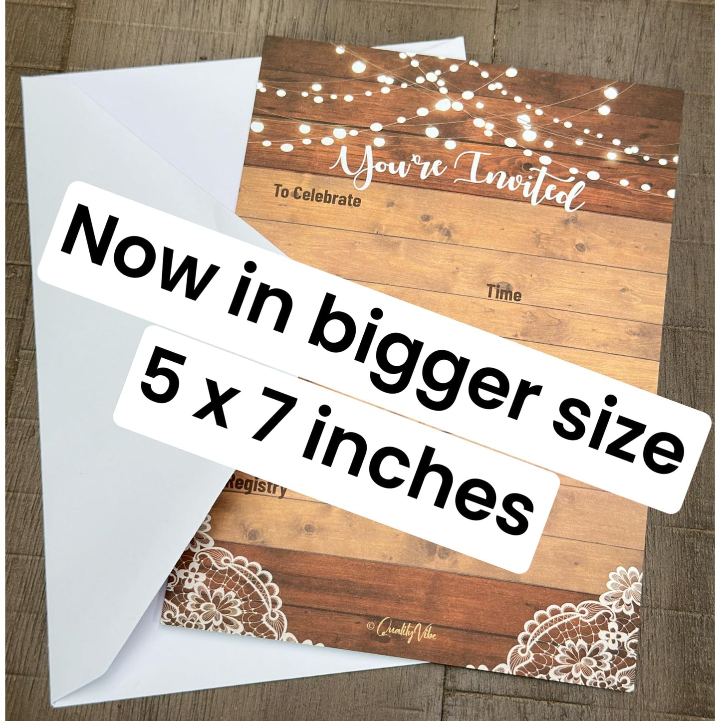 25 rustic invitations & 25 envelopes for wedding, bridal shower, birthdays, engagements, bachelorettes This barn rustic invite style is also great for housewarming, retirement & rehersal parties.