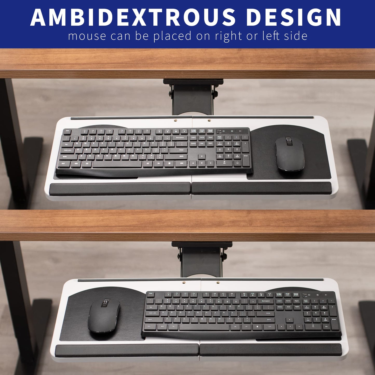 VIVO Adjustable Computer Keyboard and Mouse Platform Tray, Ergonomic Under Table Desk Mount Drawer, MOUNT-KB01