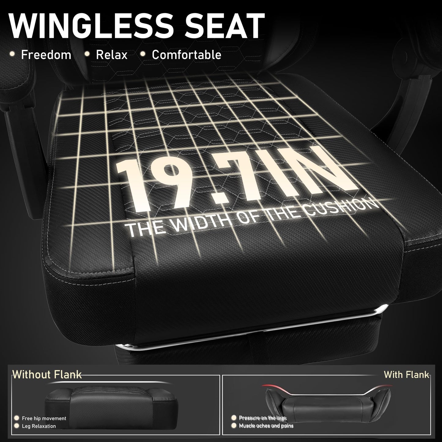 WAILOR Gaming Chair with Pocket Spring Cushion, Video Game Computer Chair with Footrest for Adults, High Back Gamer Leather Chair with Headrest and Lumbar Support for Office Gaming 300LBS