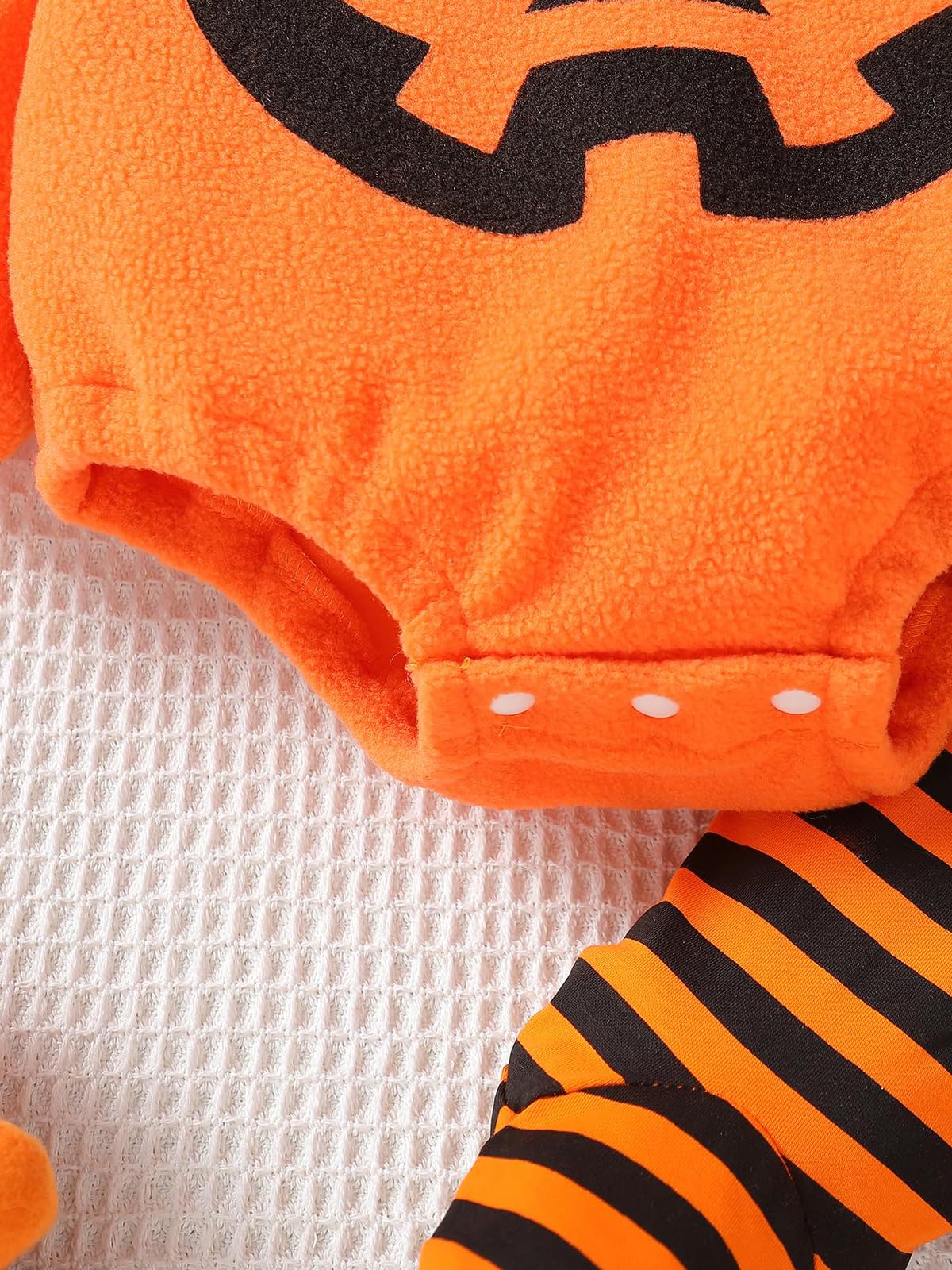2Pcs Newborn Infant Baby Boy Girl Fleece Halloween Pumpkin Costumes Hoodie Romper Onesie Cotton Pants Outfit (3-6 Months, Orange-A)