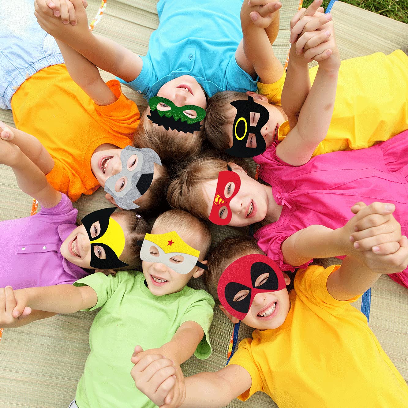 35 Packs Party Favors Masks for Kid, Cosplay Masks for Birthday, Hero Party Mask Children Masquerade Cosplay Eye Mask