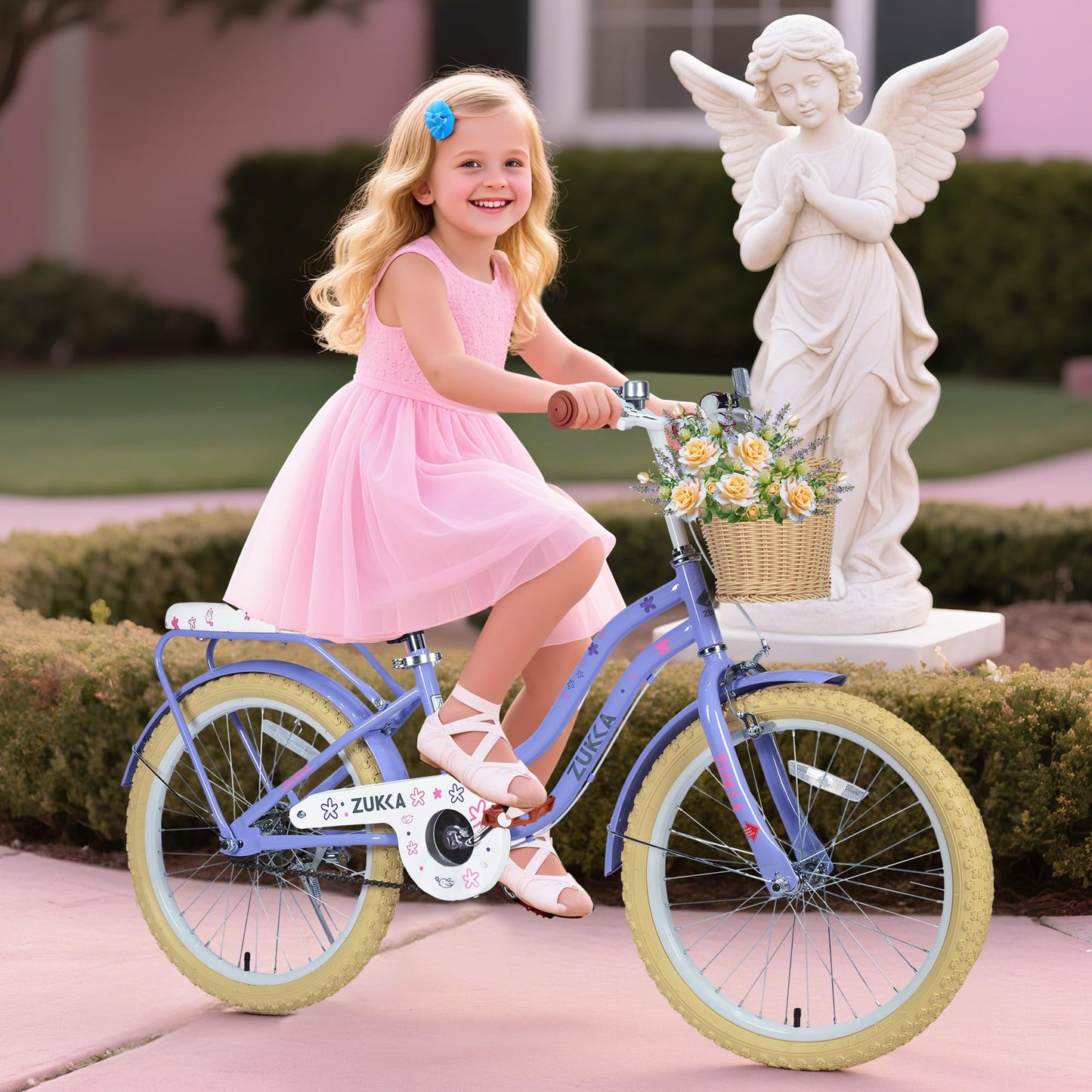 20" Inch Girls Bike Kids Bikes Girl Bicycle 20” Bikes 20 Bike for Girls Ages 7 8 9 10 Years Old,MTB Single Speed Bicycle,Enclosed Chainguard Kids' Bicycles,3 Colors (Light Purple)