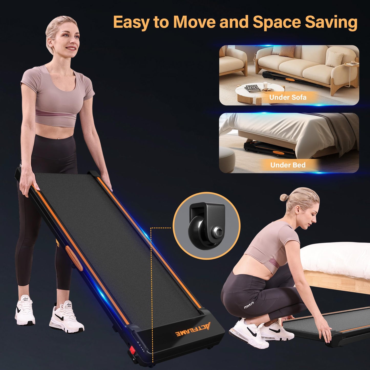 Walking Pad with Incline, Under Desk Portable Foldable Treadmill for Home Office, Walking Pad 4 in 1 for Walking Running, 2.5HP Compact Small Treadmill with Remote Control