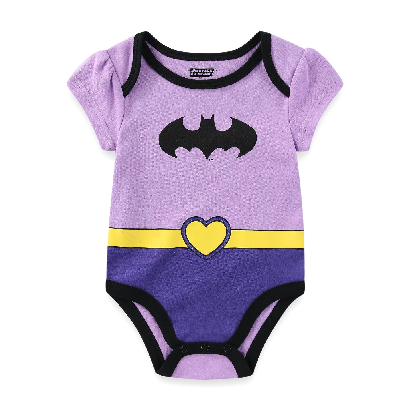 WARNER BROS DC Comics Girls Short Sleeve Bodysuit 5 Pack for Newborn and Infant