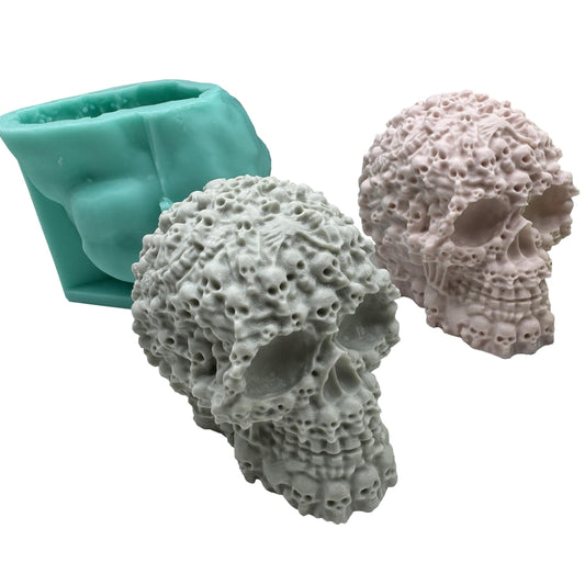 3D Skull Skeleton Silicone Candle Mold,Halloween Decorations Plaster Epoxy Resin Craft Molds,DIY Silicone Mould for Candle Wax Soap Chocolate Cake Making,New Popular Candle Moulds