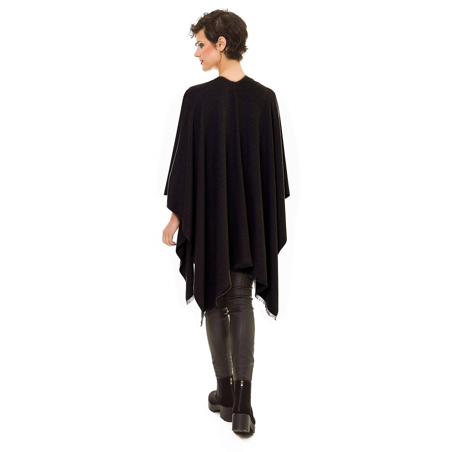 Women's Shawl Wrap Poncho Ruana Cape Cardigan Sweater Open Front for Travel Flight Cruises (PC03-11)
