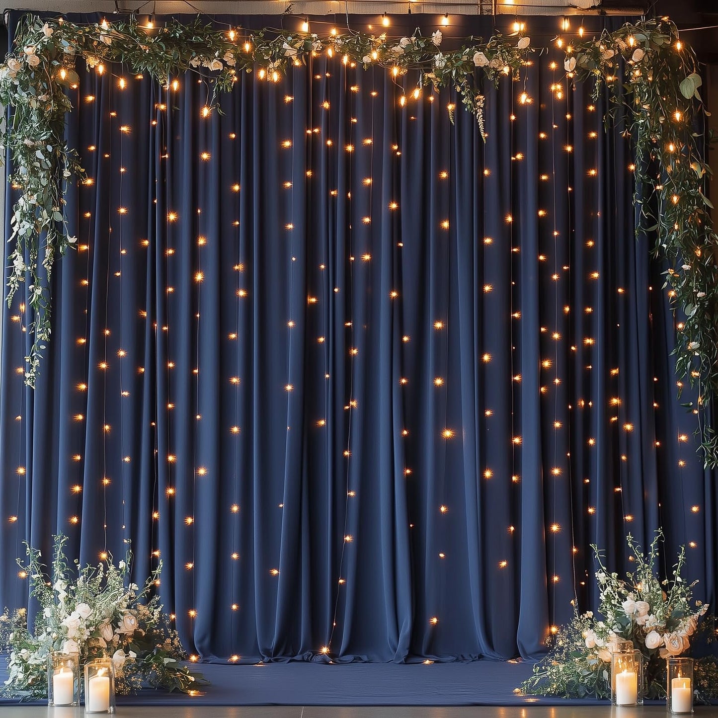 20ft x 12ft Navy Blue Backdrop Curtain for Parties, Wrinkle Free 4 Panels 12ft Long Photo Backdrop Drapes Back Drop Cloth for Wedding Birthday Party Baby Shower Photography Background