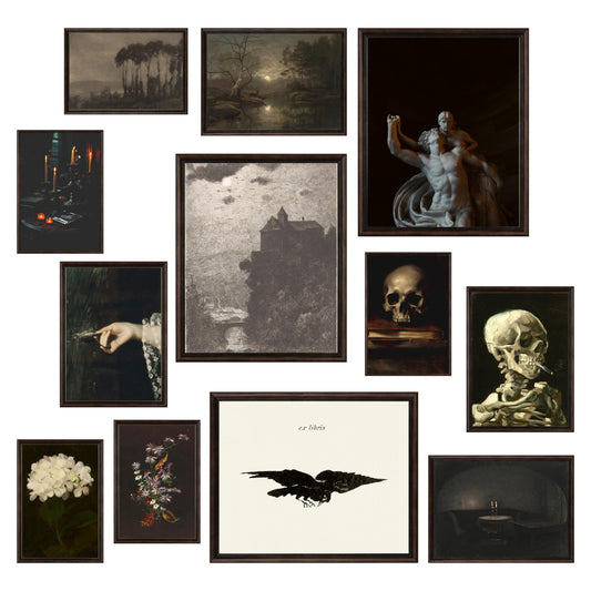 97 Decor Dark Academia Decor For Bedroom - Gothic Home Decor Aesthetic, Moody Dark Academia Wall Art, Vintage Halloween Posters For Room Aesthetic, Spooky Gothic Pictures Goth Decorations (UNFRAMED)