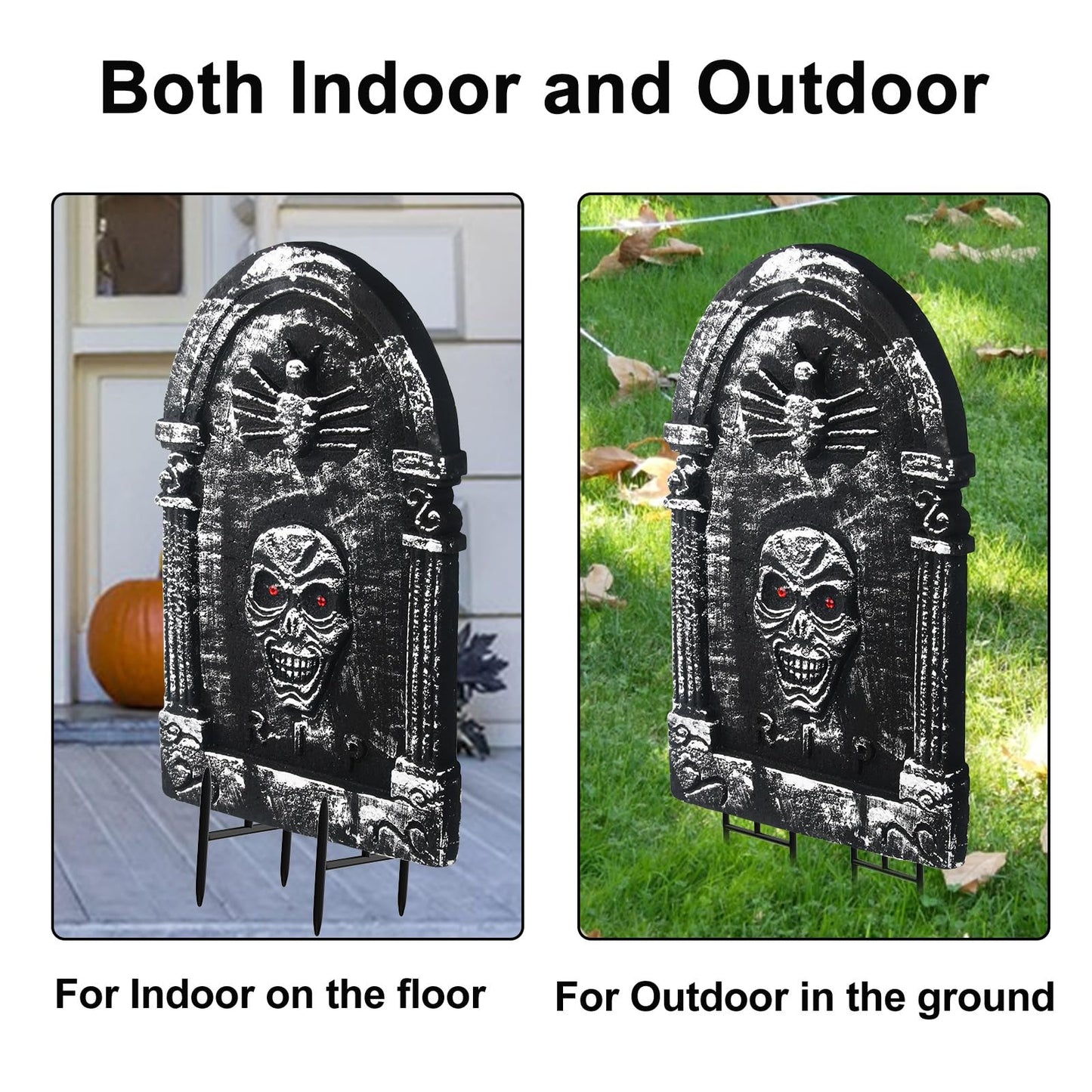 21" Halloween Tombstone - Extra Large Foam RIP Graveyard Headstones Tombstones for Graves (4 Pack), Halloween Yard Signs with Stakes Lawn Decor Outdoor Indoor Decorations