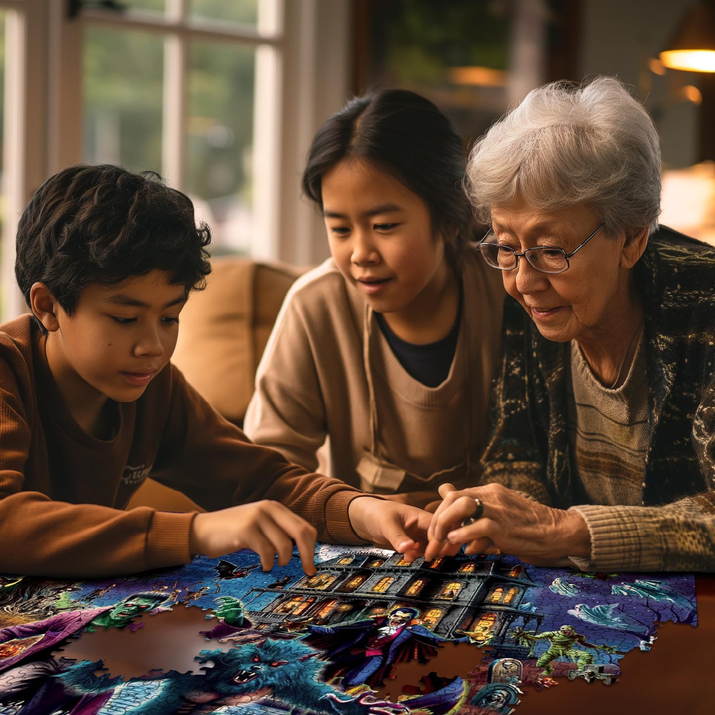 White Mountain Halloween Horror 1000 Piece Monster Jigsaw Puzzles for Adults