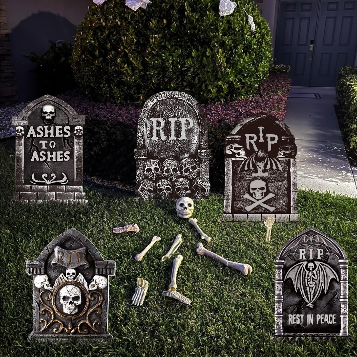 25.6inches Halloween Decorations Outdoor, DIY Halloween Decorations Outdoor of Gravestone Yard Signs, Extra Large Halloween TombstonesCemetery Headstones Scary Decorations for Garden with Waterproof