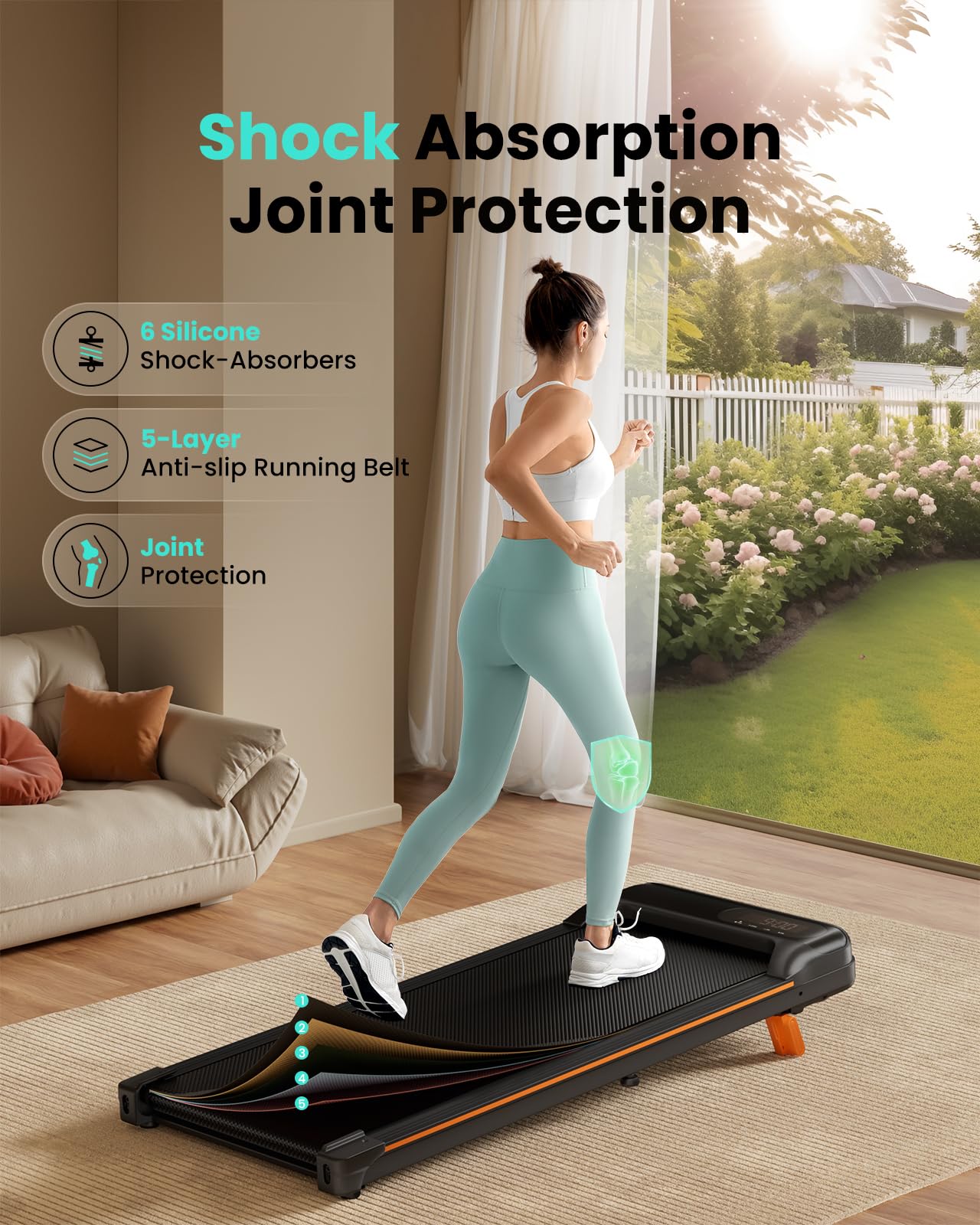 Abonow Walking Pad, 2.5HP Walking Pad Treadmill,2 in 1 Portable Under Desk Treadmill 265lb Weight Capacity,Walking Machine with Incline for Home Small,Remote Control,LED Display