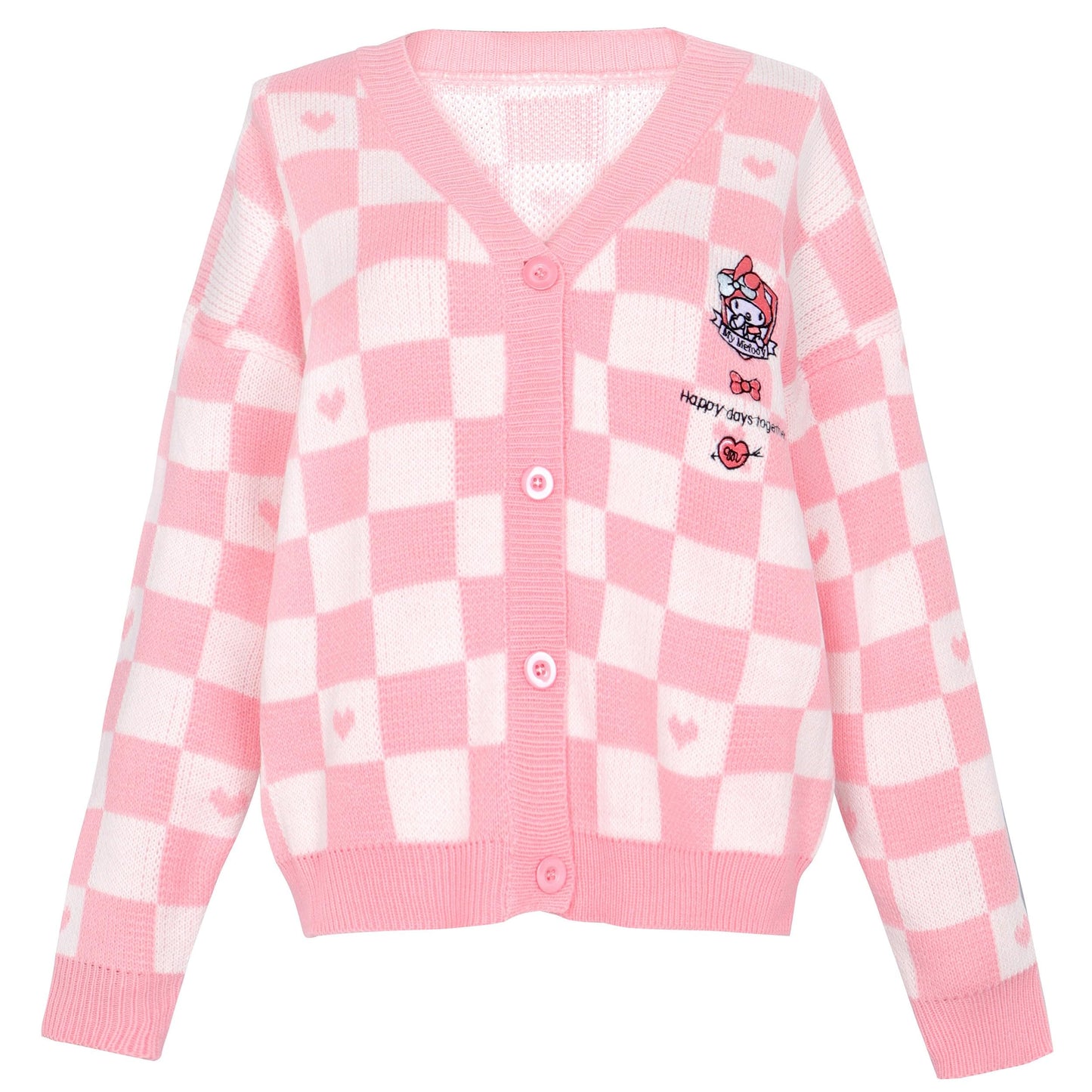 WANHONGYUE Cardigan Sweaters for Women Girls Long Sleeve Open Front Knit Cardigans JK School Uniform Pink S