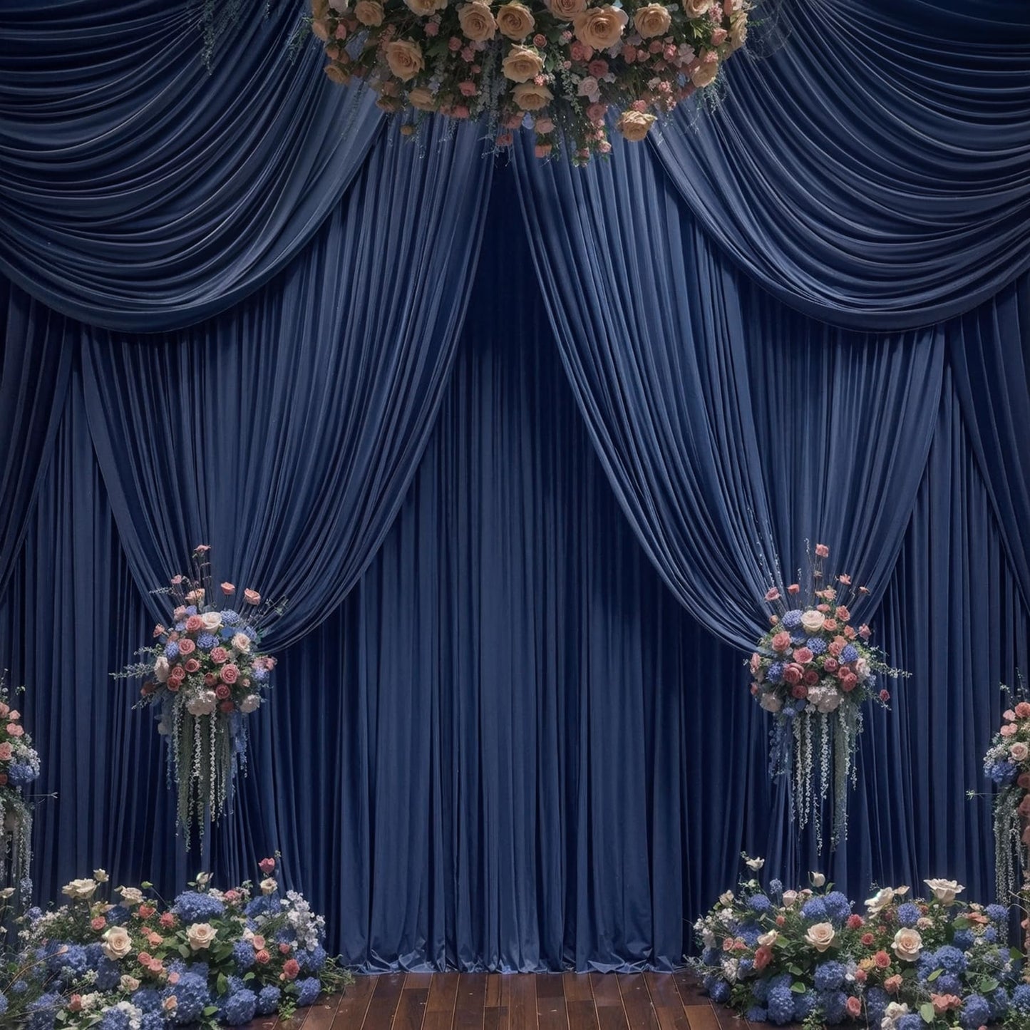 20ft x 10ft Wrinkle Free Navy Blue Wedding Backdrop Curtains for Party Bridal Shower Reception Decorations Navy Blue Fabric Curtain Backdrops Drapes for Photography Baby Shower Birthday Background