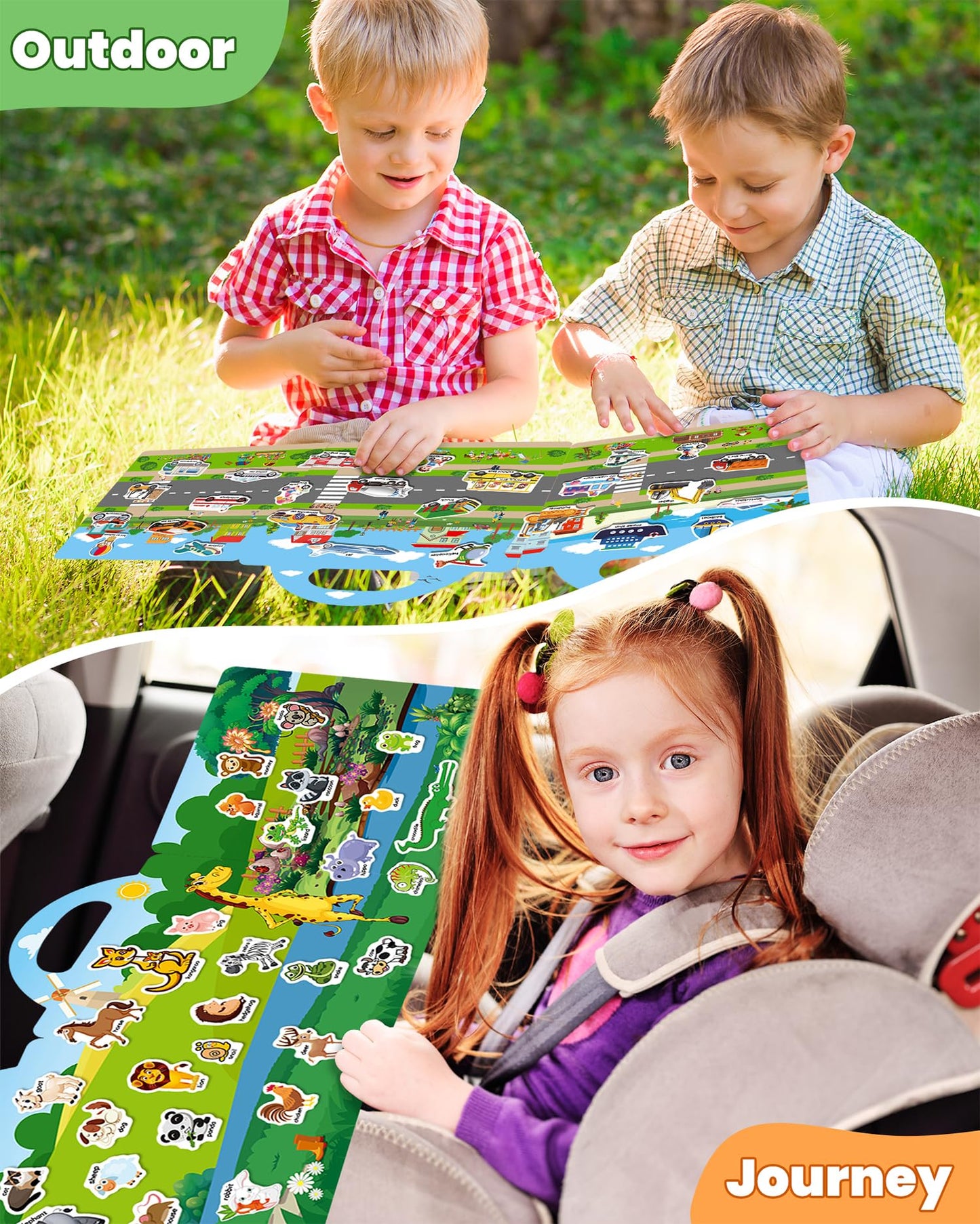 Walenced Reusable Sticker Book for Toddlers 2-4 Years, Stickers for Kids, Toddler Sticker Book Ages 1-3, Toddler Craft Activities, Toddlers Travel Toys Ages 2+ Boy Girl Birthday Gifts