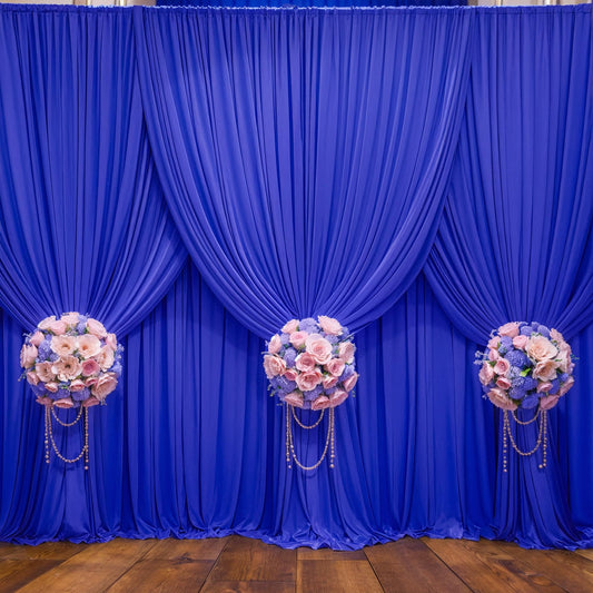 40ft x 10ft Wrinkle Free Royal Blue Wedding Backdrop Curtains for Party Bridal Shower Reception Decorations Royal Blue Fabric Curtain Backdrops Drapes for Photography Baby Shower Birthday Background