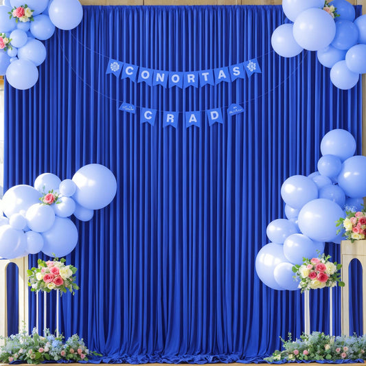 10x10 Royal Blue Backdrop Curtain for Parties Wrinkle Free Blue Photo Curtains Backdrop Drapes Fabric Decoration for Wedding Birthday Party Baby Shower 5ft x 10ft,2 Panels