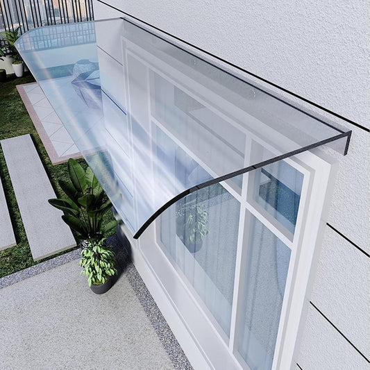 Width 16" 31" 39" 47" 94" Window Awning Clear Polycarbonate Cover Exterior Door Canopy for Porch Patio Roof Rain Shelter 14" Depth