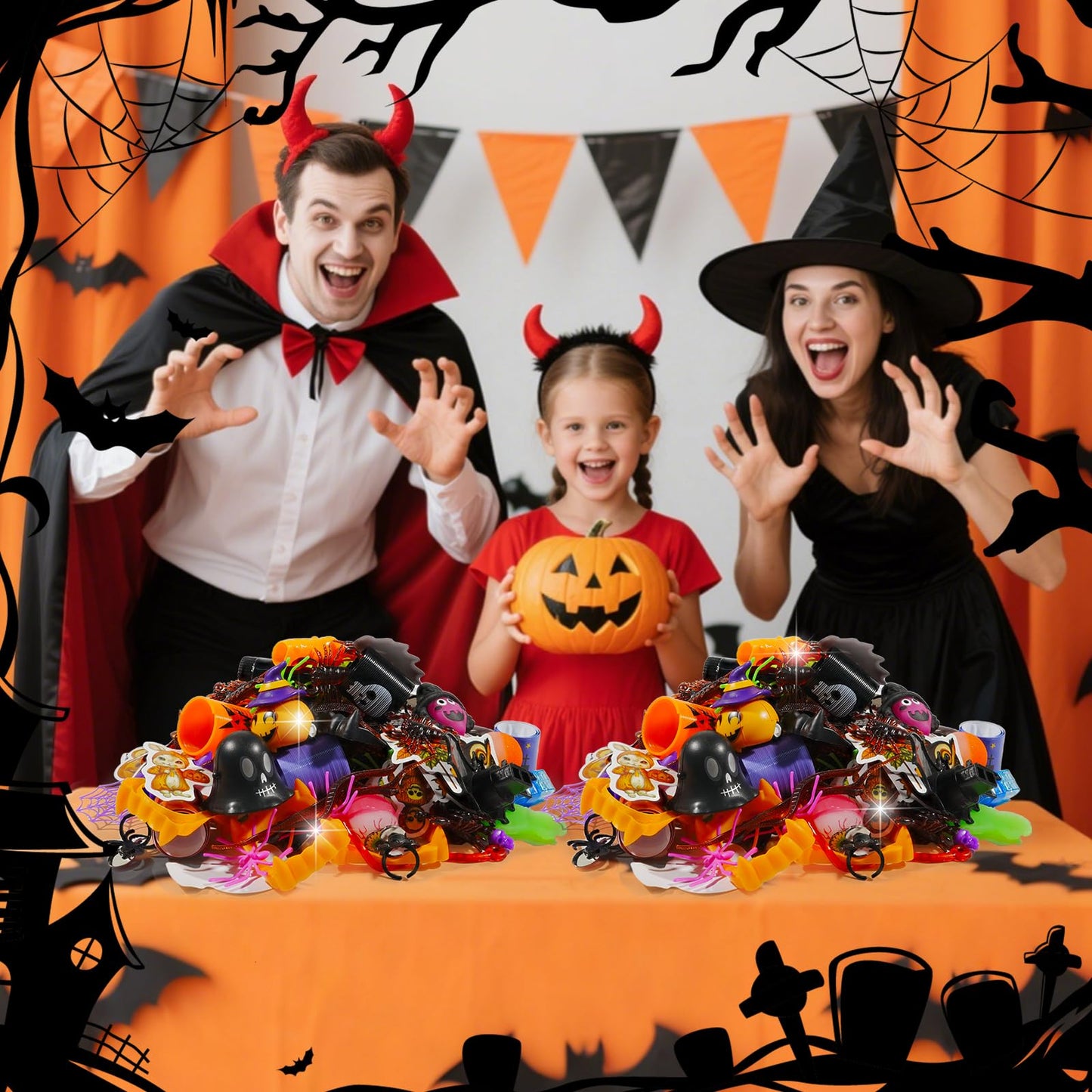327 PCS Halloween Party Assortment Bulk Goodies Party Bags Fillers Stuffers for Halloween Decoration