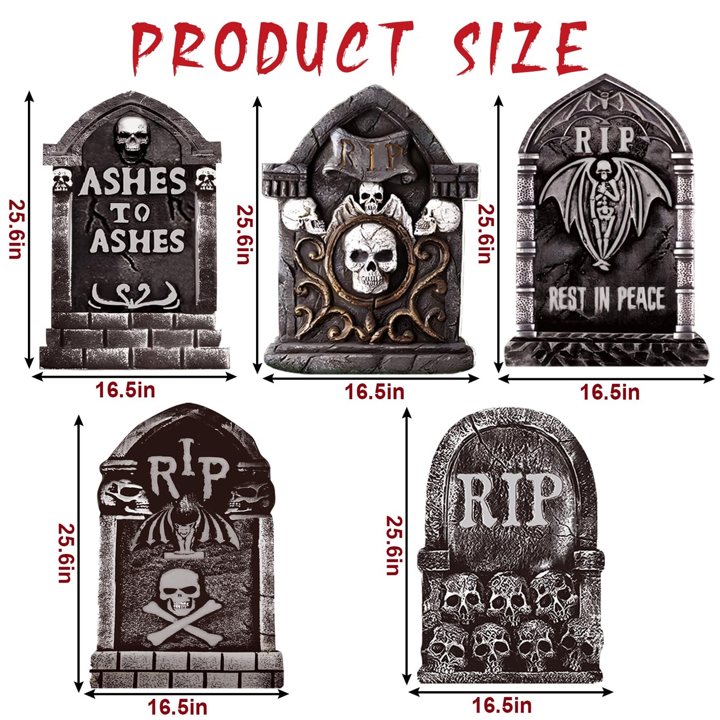 25.6inches Halloween Decorations Outdoor, DIY Halloween Decorations Outdoor of Gravestone Yard Signs, Extra Large Halloween TombstonesCemetery Headstones Scary Decorations for Garden with Waterproof