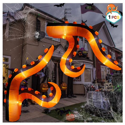 7 FT Halloween Inflatables Octopus Tentacle, Blow UpTrunk or Treat Car Decorations with Built-in LED Lights, Octopus Arm Legs Windows Decorations for Halloween Outdoor Party, Yard, Garden Décor (1PCS)