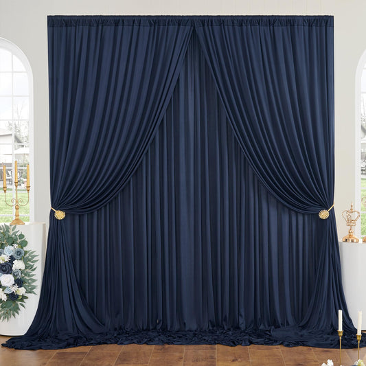 20ftx10ft Wrinkle Free Navy Blue Backdrop Curtains Panels for Parties, Thick Polyester Backdrop Drapes for Birthday Wedding Photography Home Decorations