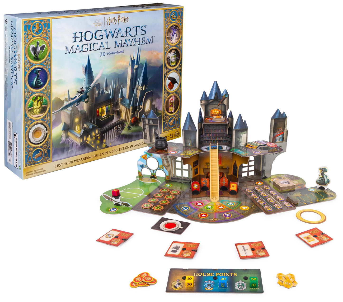 Wizarding World Hogwarts Magical Mayhem 3D Board Game | Harry Potter Game for Families, Adults, & Kids Ages 8 and up
