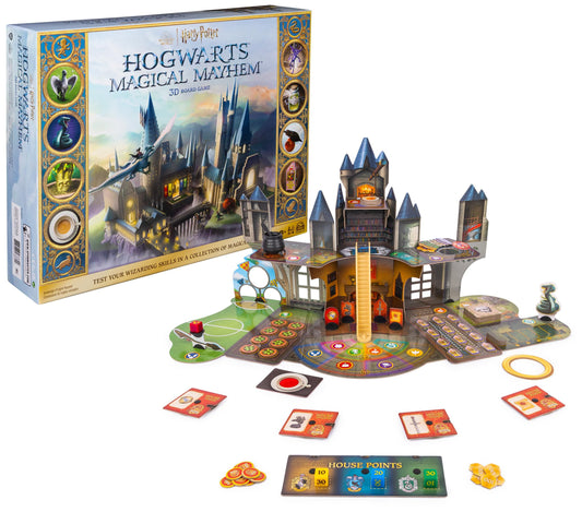 Wizarding World Hogwarts Magical Mayhem 3D Board Game | Harry Potter Game for Families, Adults, & Kids Ages 8 and up
