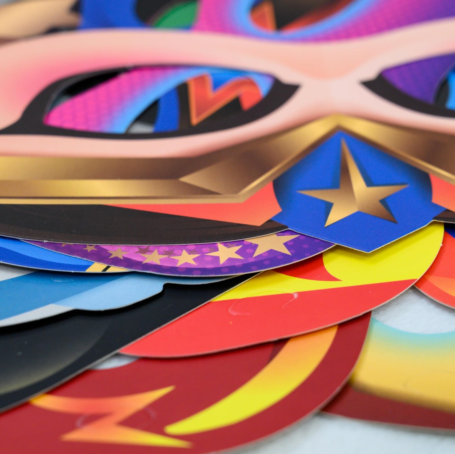 Wonder Woman and Other Superheroes Cityscape Photography Backdrop, Studio Props & Mask. Great as Super Hero City Photo Booth Background – Girl Birthday Party & Event Decorations