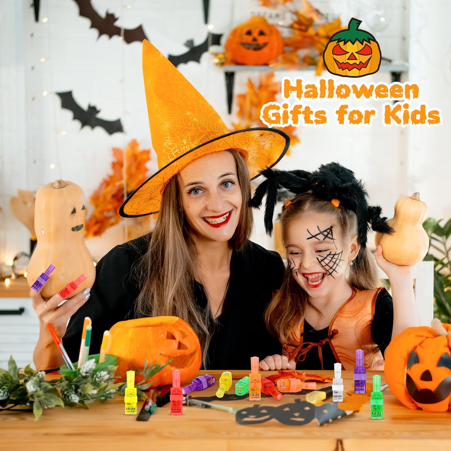 36 PCS Halloween Party Favors for Kids,LED Finger Light Up Grow in the Dark Toys,Halloween Goodie Bag Stuffers Non Candy Classroom Prizes Trick or Treat Gifts for Boys Girls