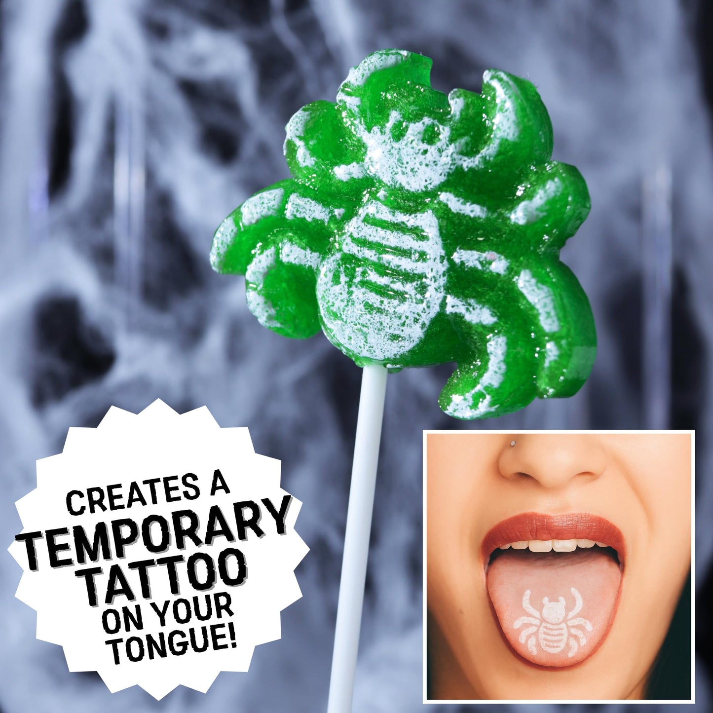 2025 Halloween Candy Party Favors, Individually Wrapped Spider Tattoo Lollipops, Trick or Treat Candies, 24 Count