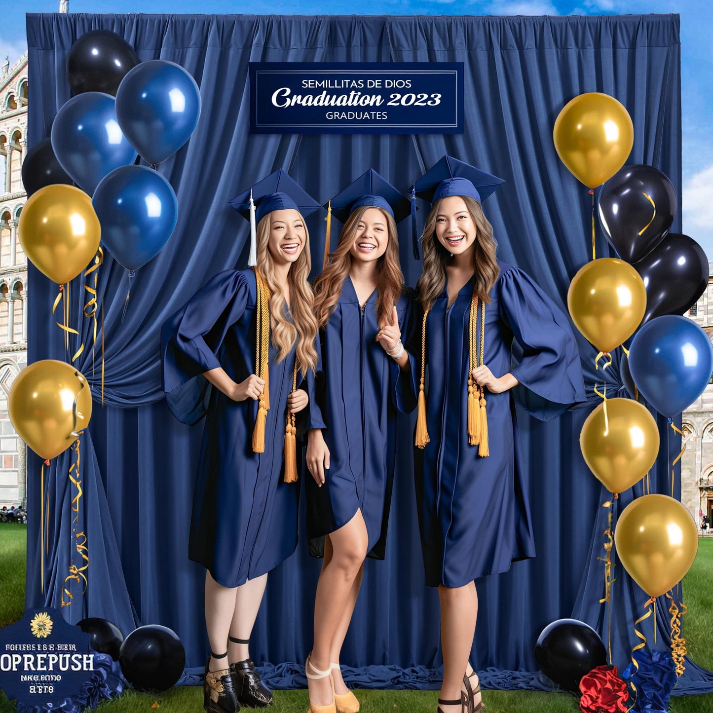 Wish Care Navy Blue Backdrop Curtains-Wrinkle-Free Polyester Photography Drapes Party Curtain Background for Baby Shower Wedding Decorations- 8 X10FT (Navy Blue)