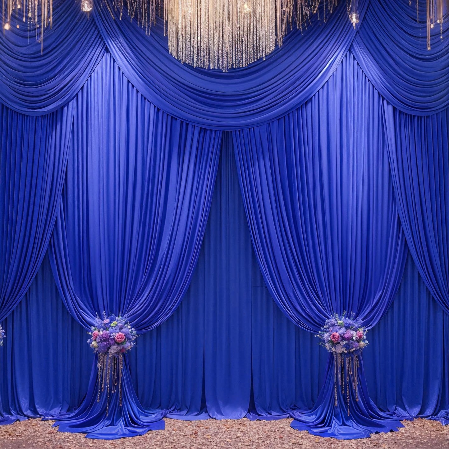 40ft x 10ft Wrinkle Free Royal Blue Wedding Backdrop Curtains for Party Bridal Shower Reception Decorations Royal Blue Fabric Curtain Backdrops Drapes for Photography Baby Shower Birthday Background