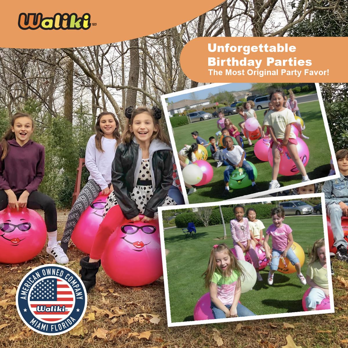 WALIKI Hopper Ball for Kids 3-6 | Hippity Hop | Jumping Hopping Ball | Relay Races | Pink 18”