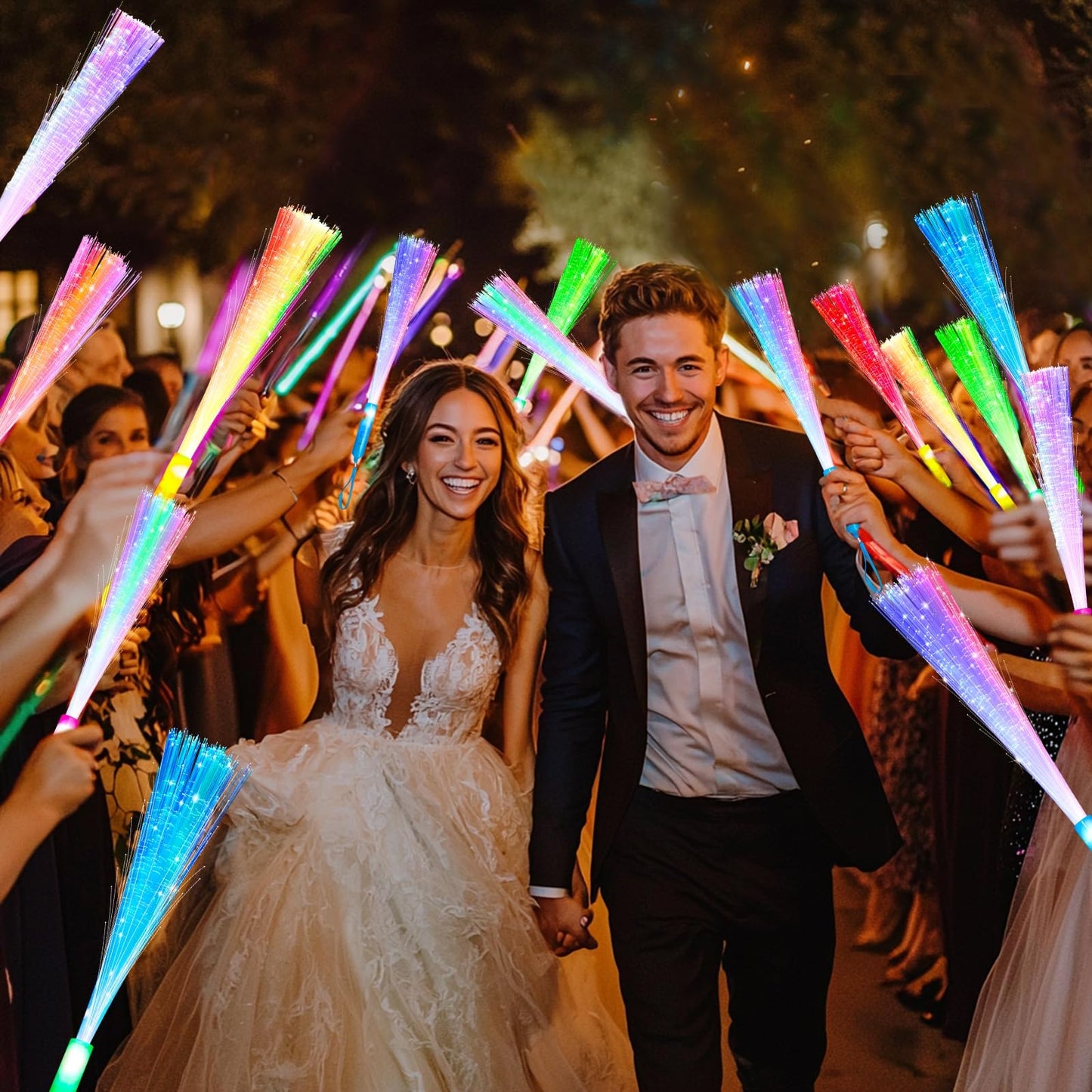 32 Pcs Colorful Glow Fiber Wands,Toys Glow Sticks Bulk Party Pack for Kids Adults,Glow in the Dark Party Supplies for Back to School Halloween , Wedding, Birthday,Classroom,Concert,Pool Party Favors