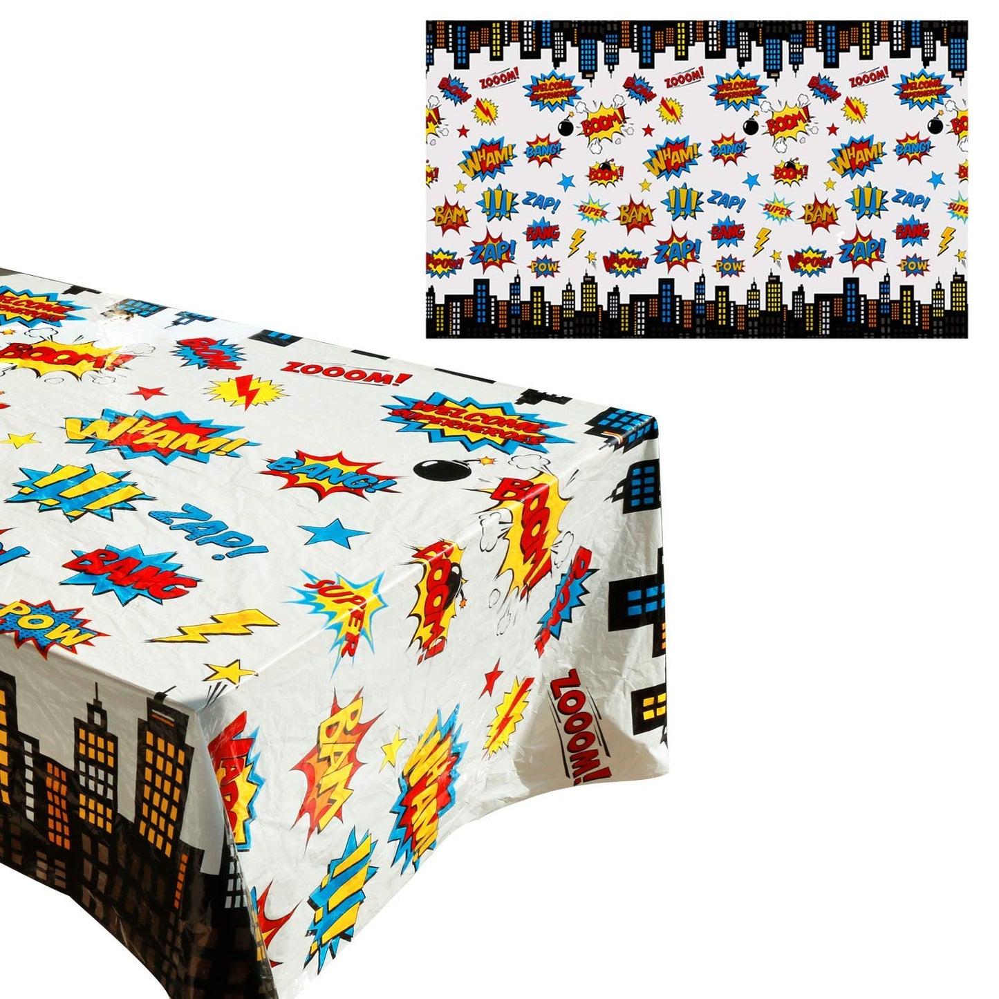 5 Pack Superhero Plastic Table cover,43" x 71" Superhero Tablecloths Party Supplies Decorations