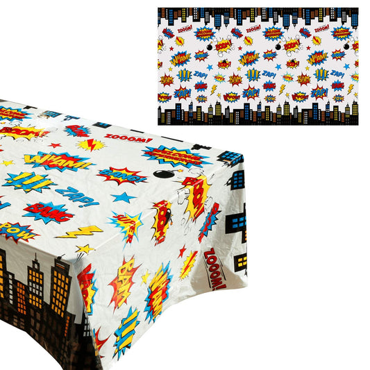 5 Pack Superhero Plastic Table cover,43" x 71" Superhero Tablecloths Party Supplies Decorations