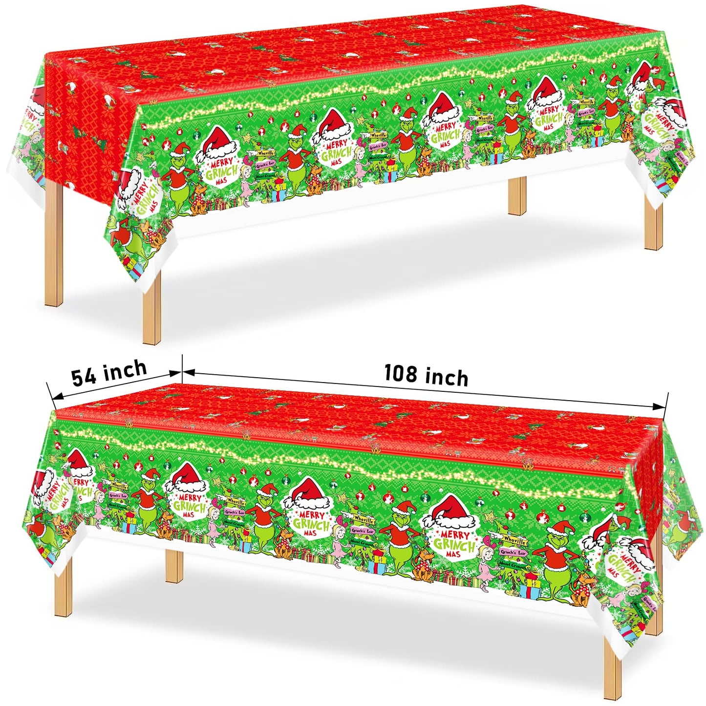 185Pcs Christmas Party Supplies Tableware Set - Merry Christmas Decorations Plates and Napkins for Happy Holidays Party Decorations